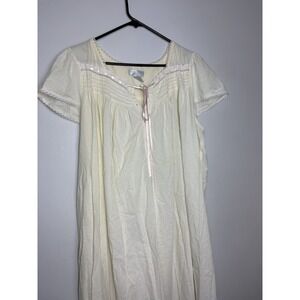 Erika Taylor Intimates Women's Nightgown Cotton Yellow Floral Short Sleeve 1x